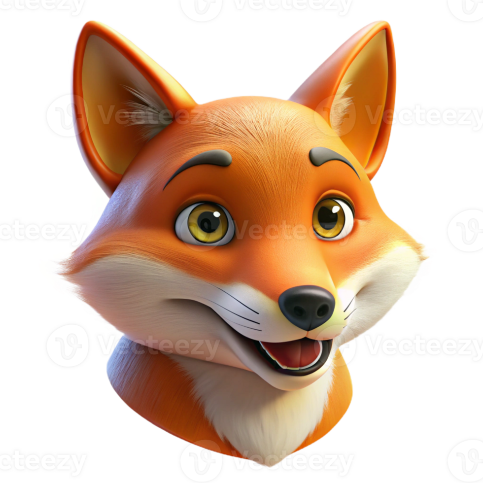 stunning abstract Portrait of a Playful Fox with a Sly Grin genuine png