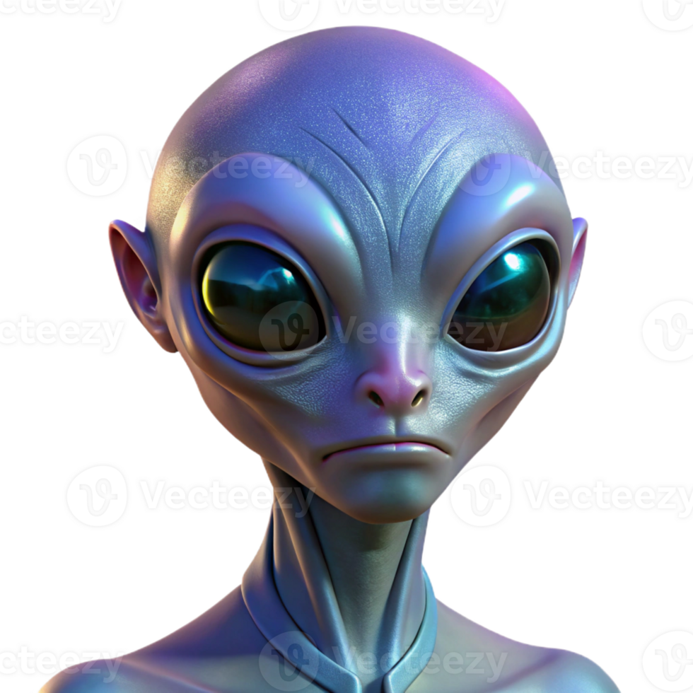 serene abstract A Close Up Portrait of an Alien with Iride high quality png