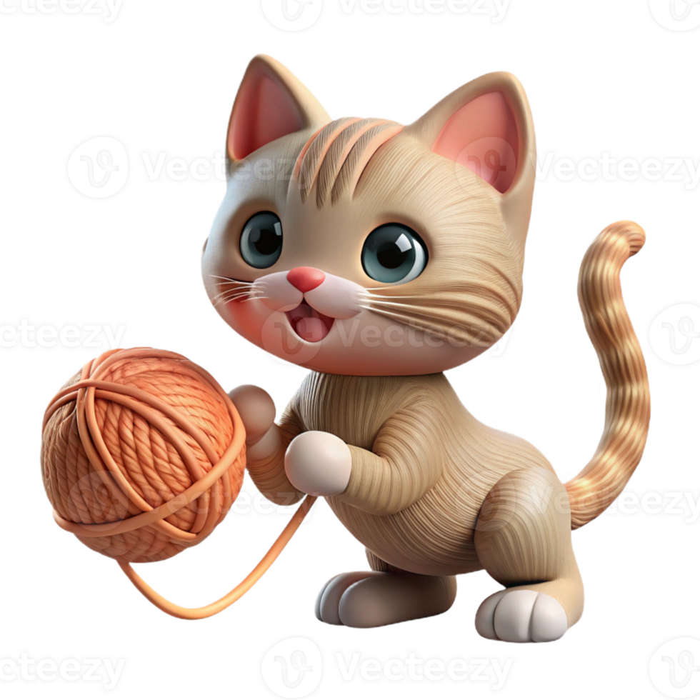 impressive creative A Playful Kitten Batting at a Ball of Ya exclusive png