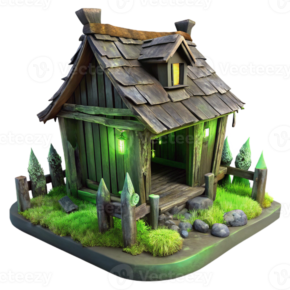 serene classic A Dilapidated Wooden Shack in a Swamp Ee detailed png