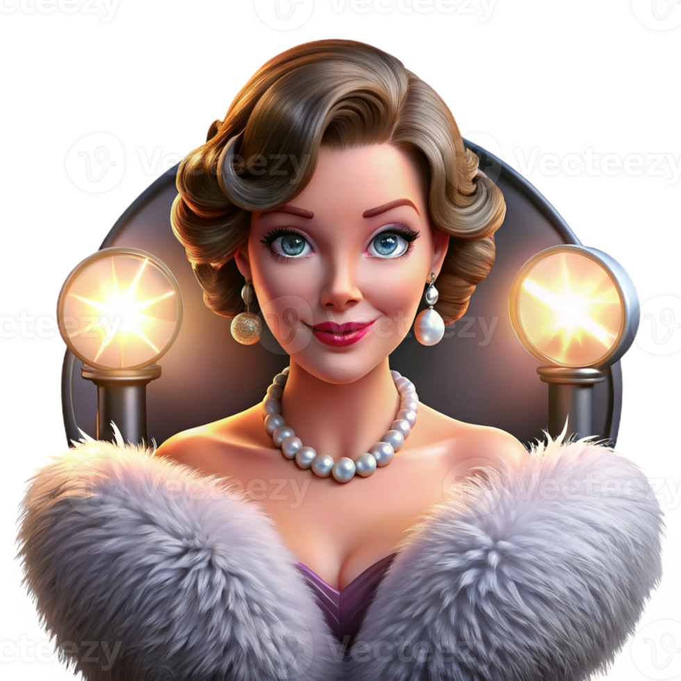 vibrant artistic Portrait of a Glamorous Movie Star With high resolution png