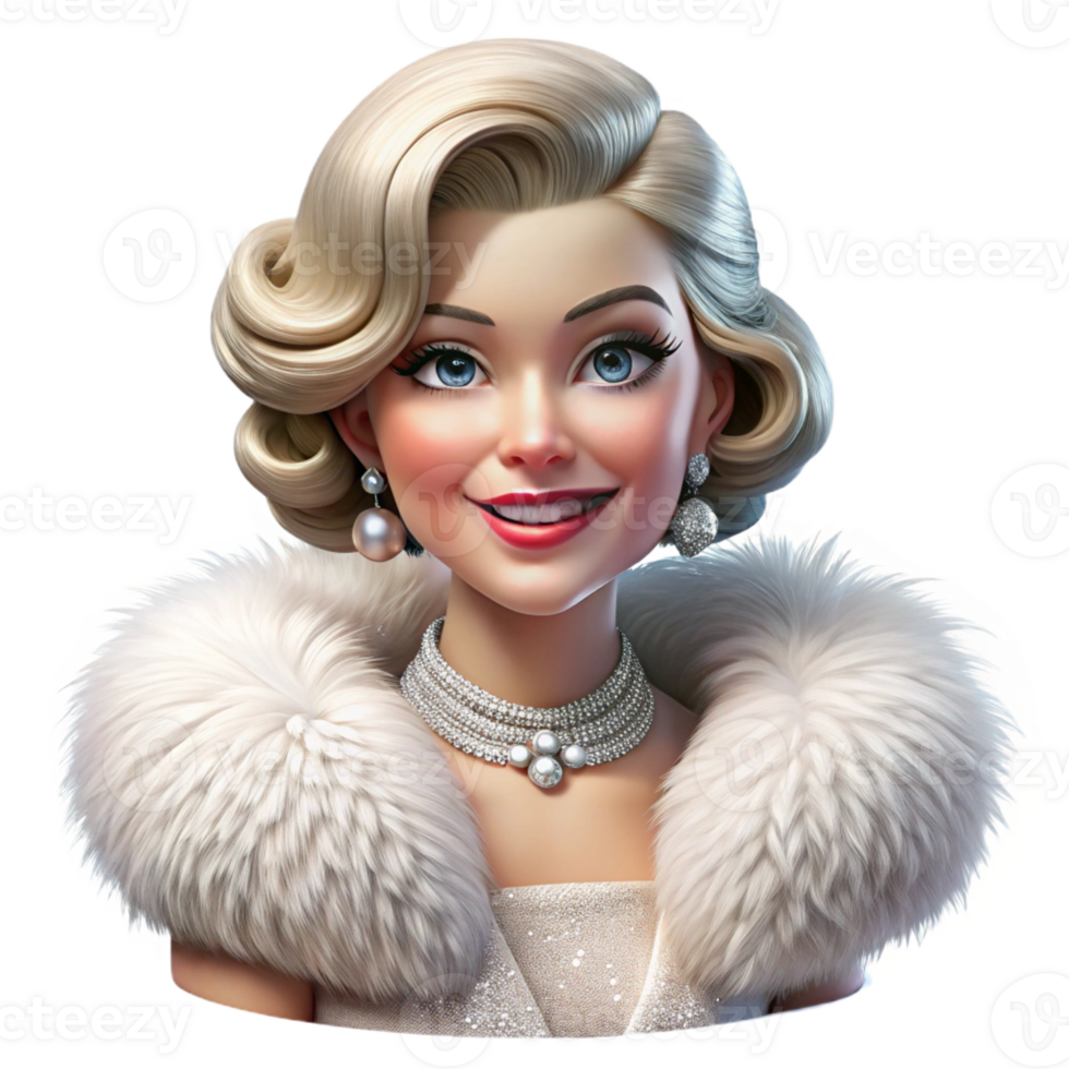 magnificent rustic Portrait of a Glamorous Hollywood Starlet detailed png