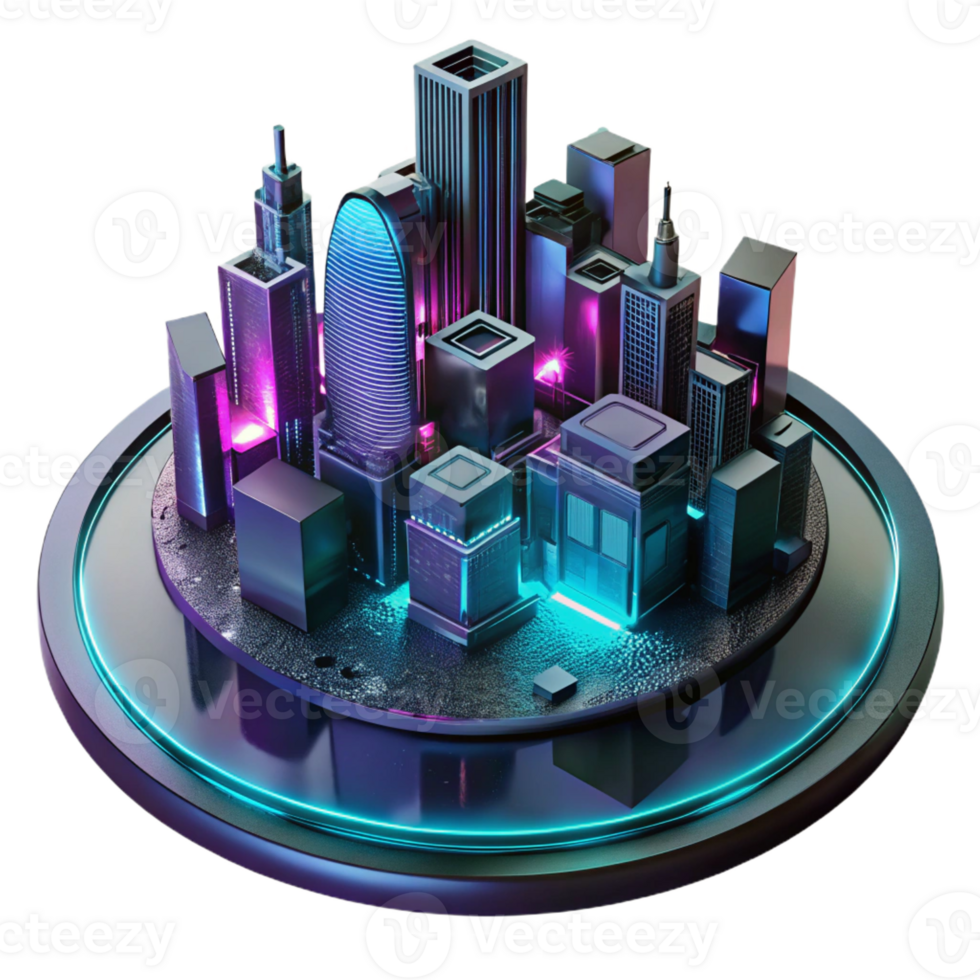 wonderful rustic Futuristic Cityscape Rain Reflection premium png