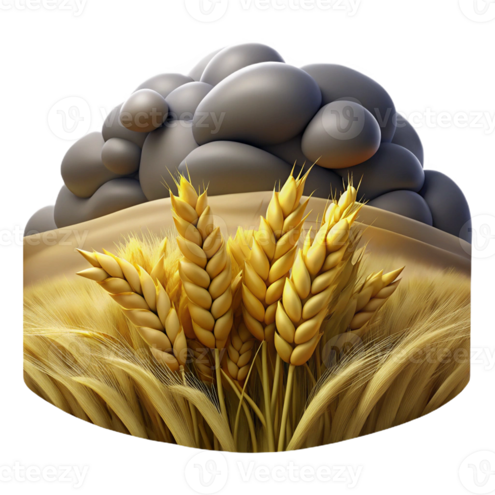 dramatic minimalist A Rolling Field of Wheat Under a Stormy S detailed png