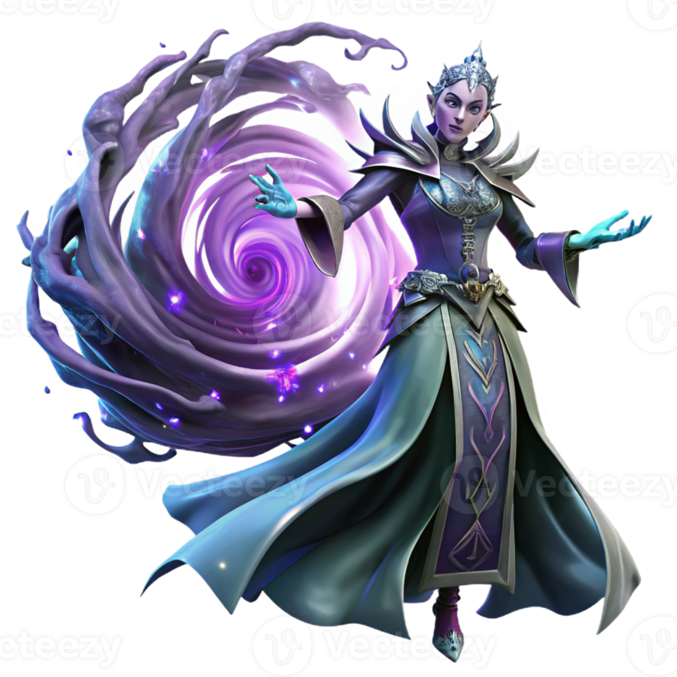 serene contemporary A Powerful Sorceress Summoning a Spectra genuine png