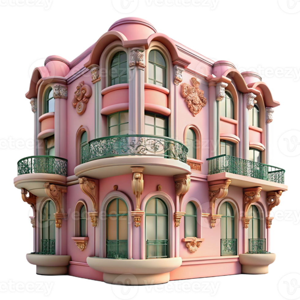 magnificent contemporary An Art Nouveau Apartment Building Soft Pa premium png