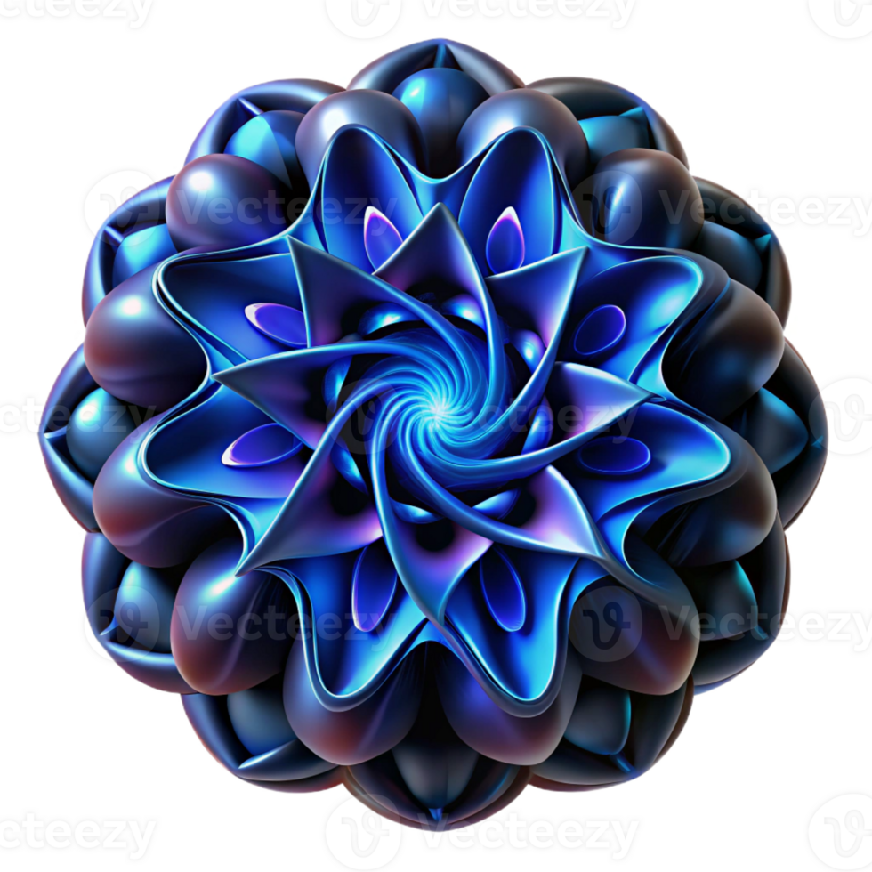 wonderful creative Complex Fractal Pattern Shaded Render professional png