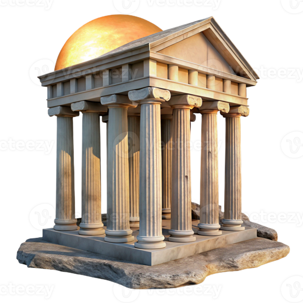 extraordinary abstract An Ancient Greek Temple in Ruins Harsh high quality png