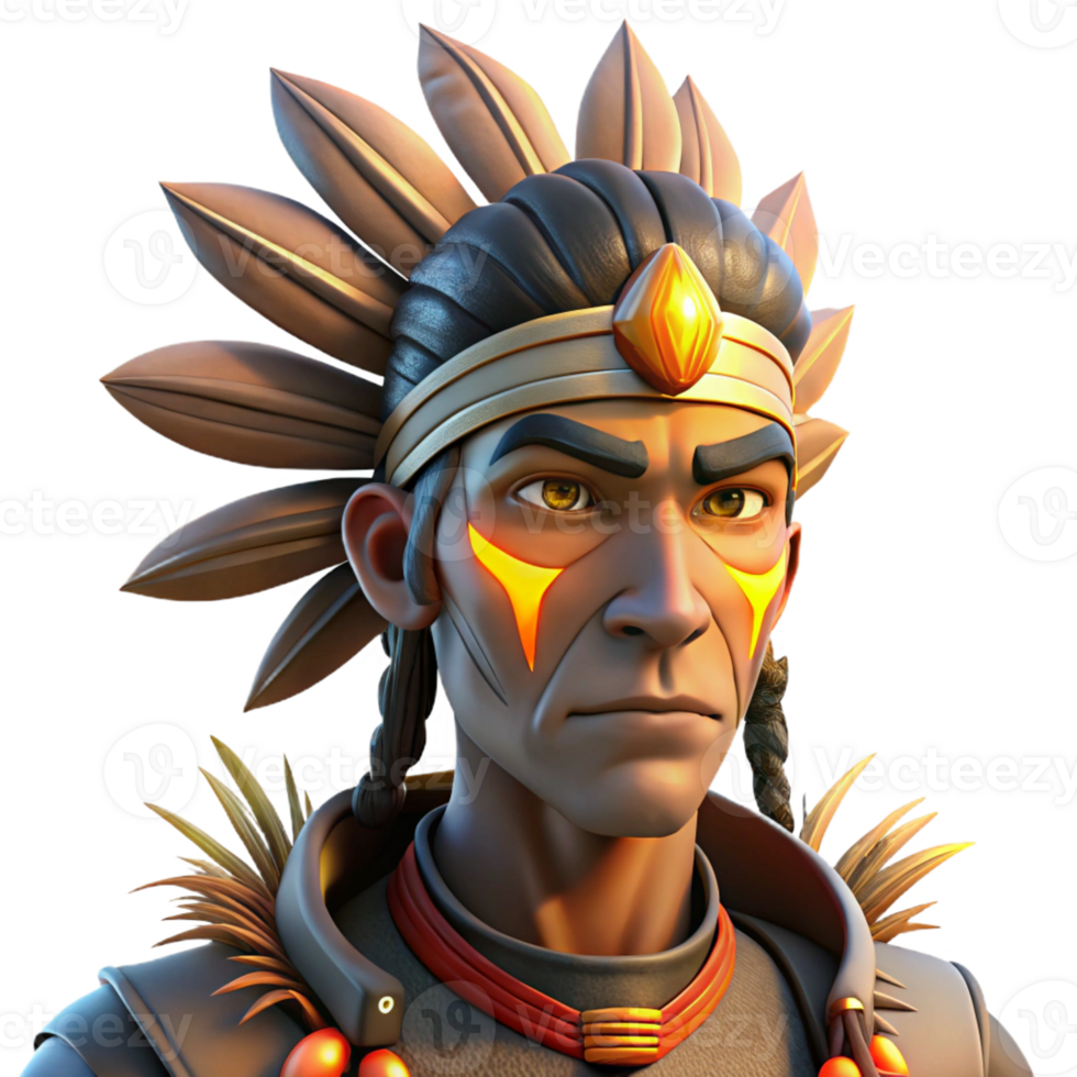 stunning creative Portrait of a Tribal Warrior with Intricat genuine png