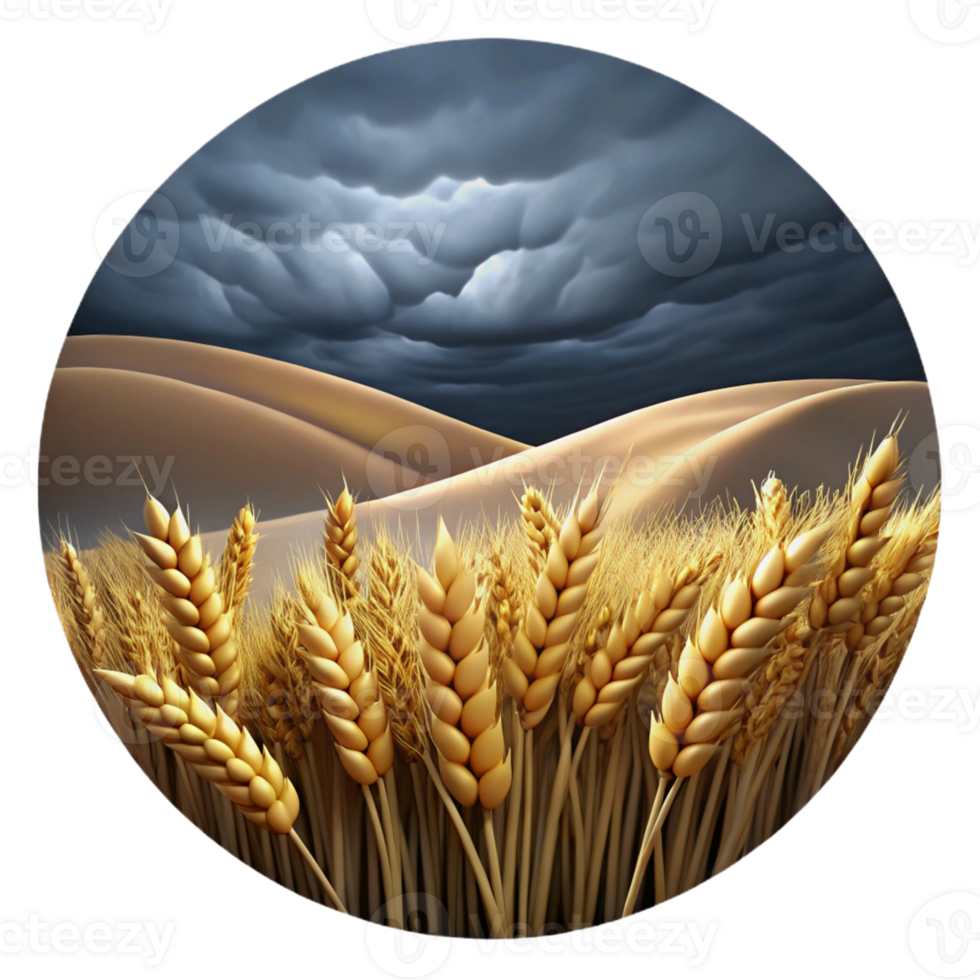 serene contemporary A Rolling Field of Wheat Under a Stormy S high quality png