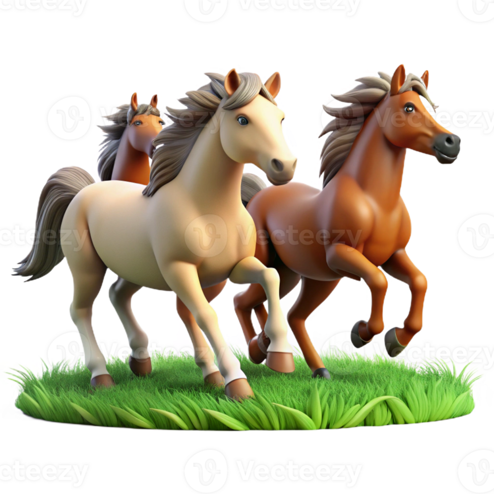 stunning rustic A Group of Wild Horses Running Across a G 4K png