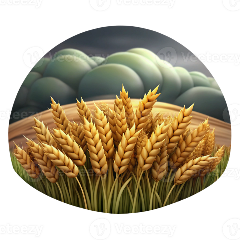 wonderful minimalist Wheat Field Under Stormy Sky high quality png