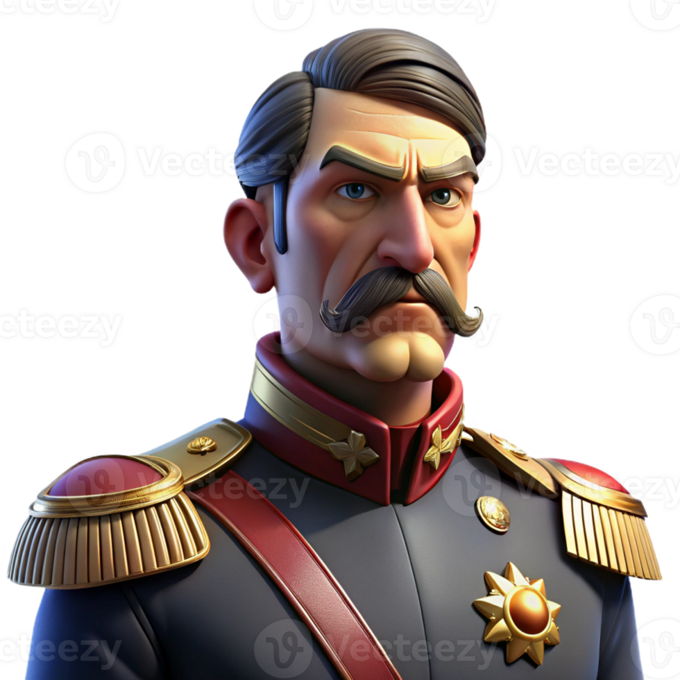 extraordinary artistic Portrait of a Stern Looking General in F high resolution png