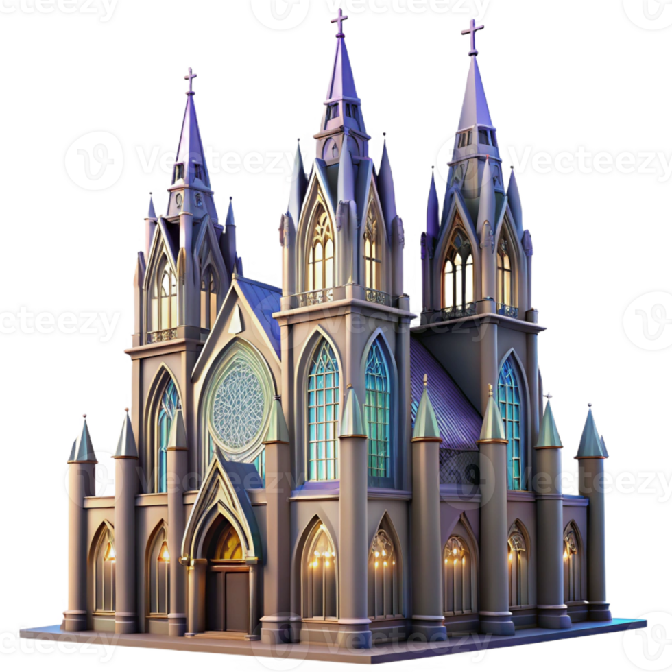beautiful vintage A Towering Gothic Cathedral with Stained G authentic png