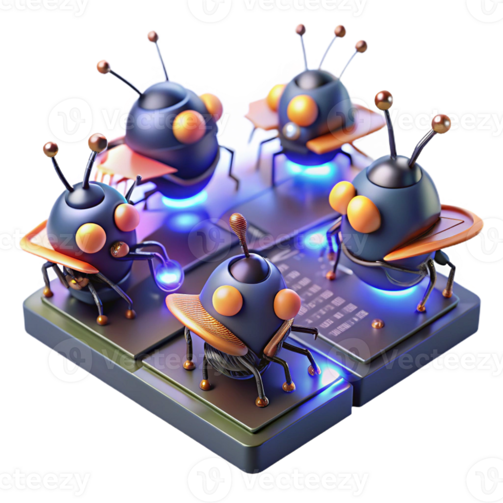 impressive vintage A Swarm of Nanobots Repairing a Damaged detailed png