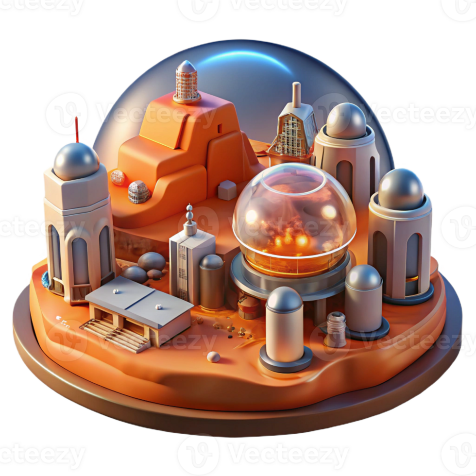 magnificent modern A Futuristic City on Mars Reddish Orange original png