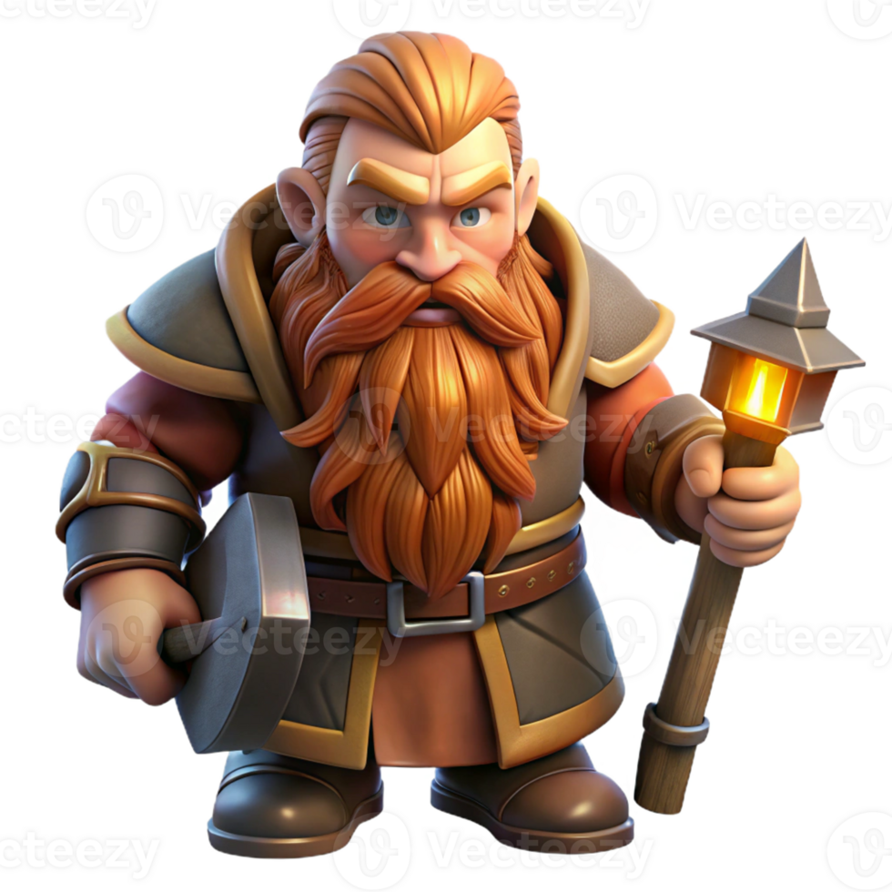 elegant classic Portrait of a Fantasy Dwarf with a Long authentic png