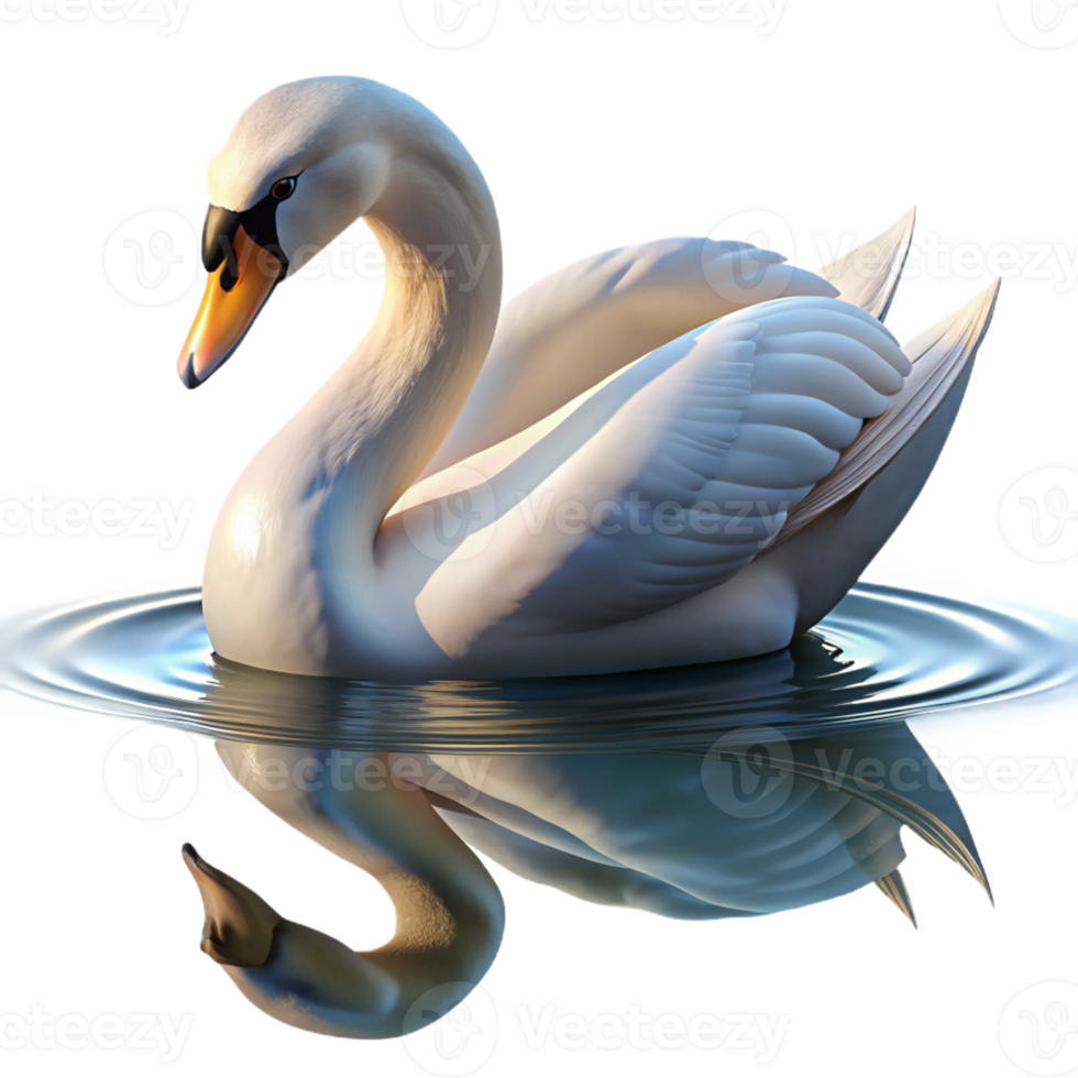 impressive vintage A Graceful Swan Gliding Across a Still L exclusive png