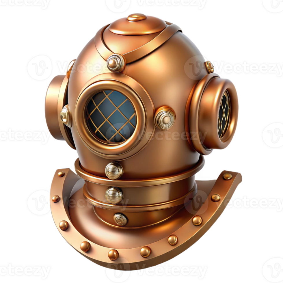 wonderful rustic A Steampunk Diving Suit Helmet Brass An premium png