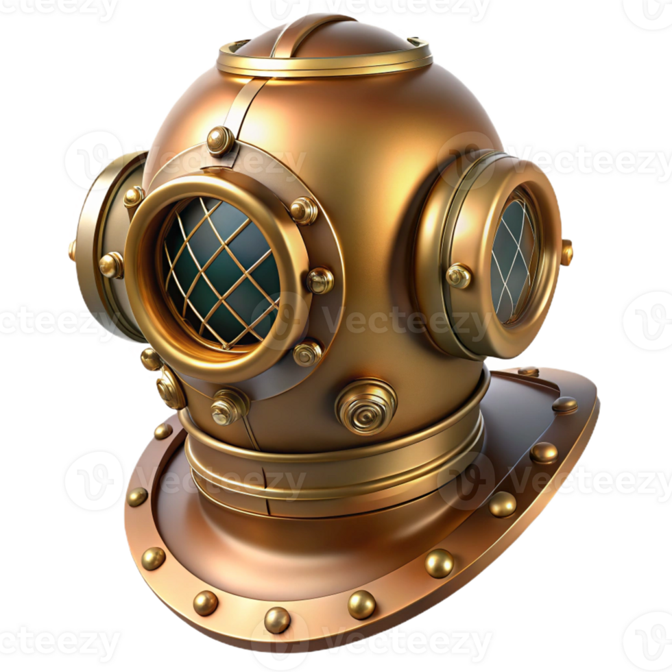elegant creative A Steampunk Diving Suit Helmet Brass An premium png