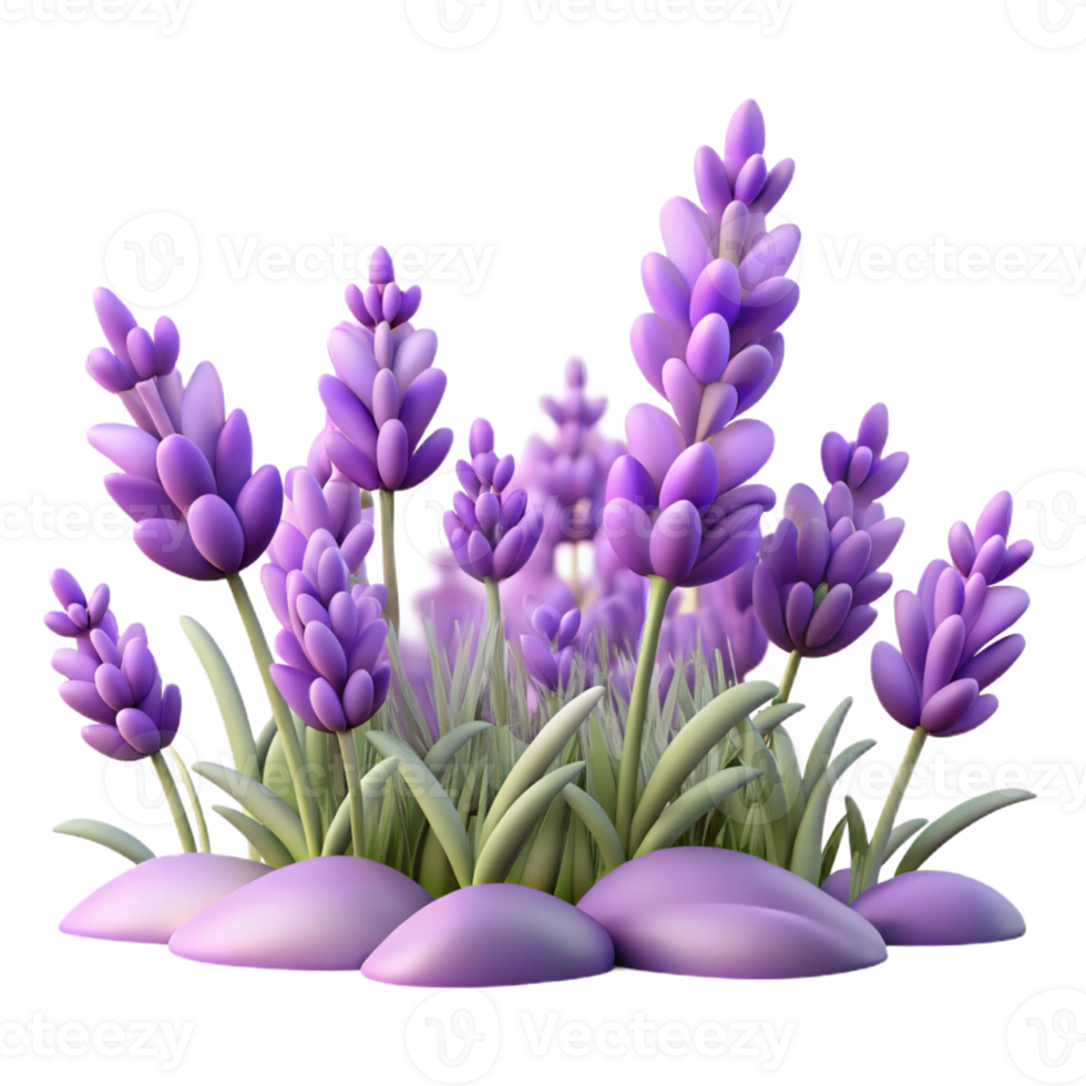 beautiful rustic Lavender Field Swaying in Breeze detailed png