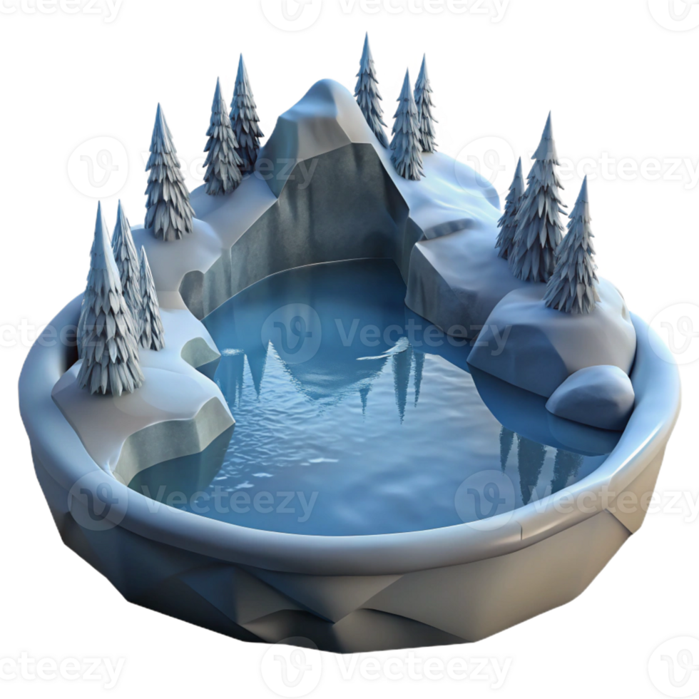 wonderful minimalist Frozen Lake Reflection 4K png