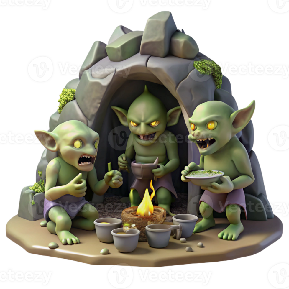 wonderful rustic A Group of Goblins Feasting in a Dimly Li high resolution png