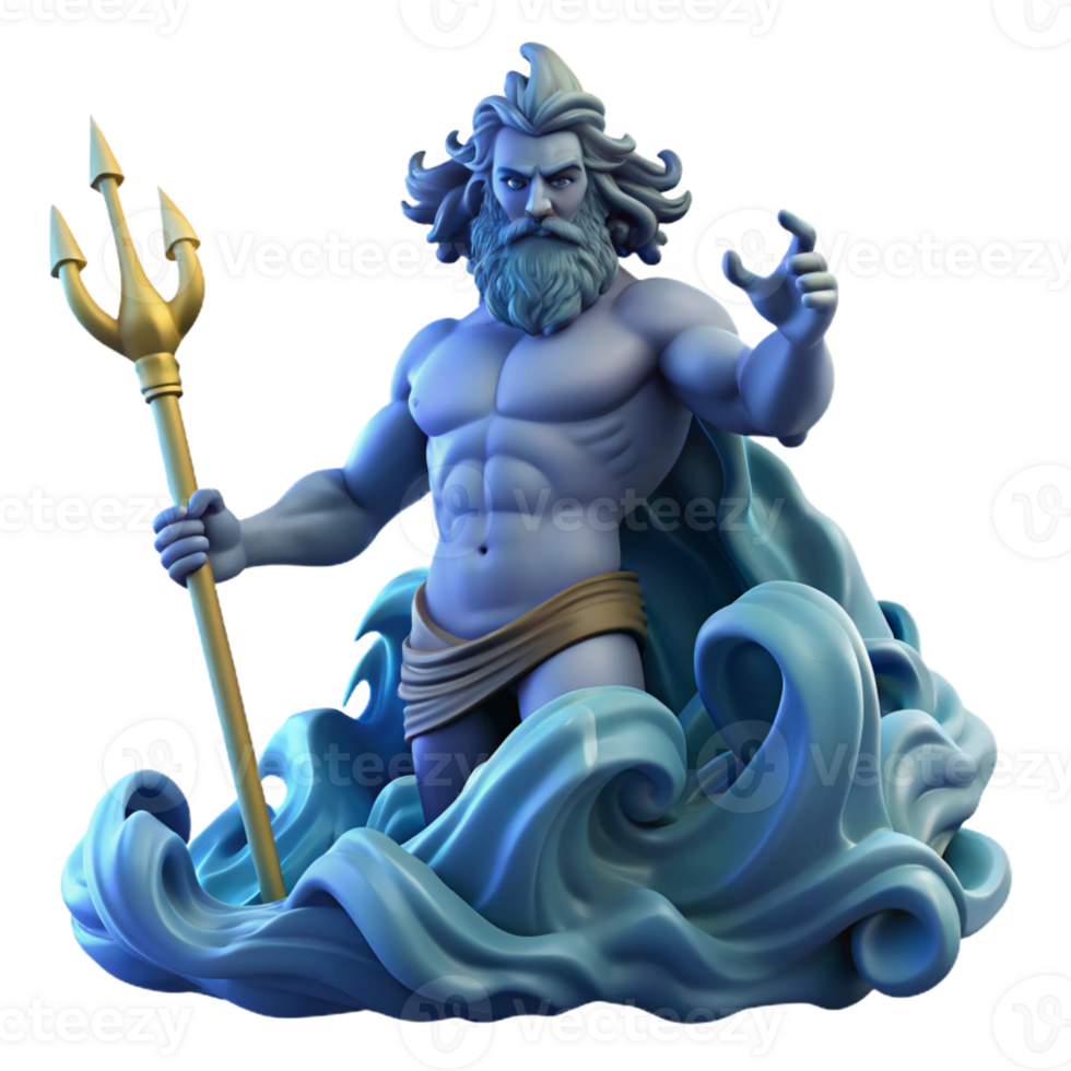 stunning modern Poseidon Commanding a Tempestuous Sea D genuine png