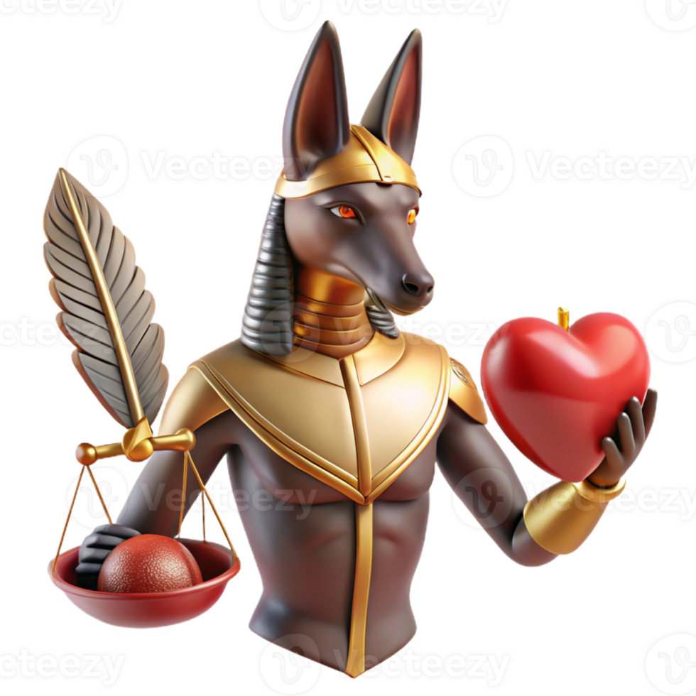 impressive abstract Anubis Weighing a Human Heart Against a Fe genuine png