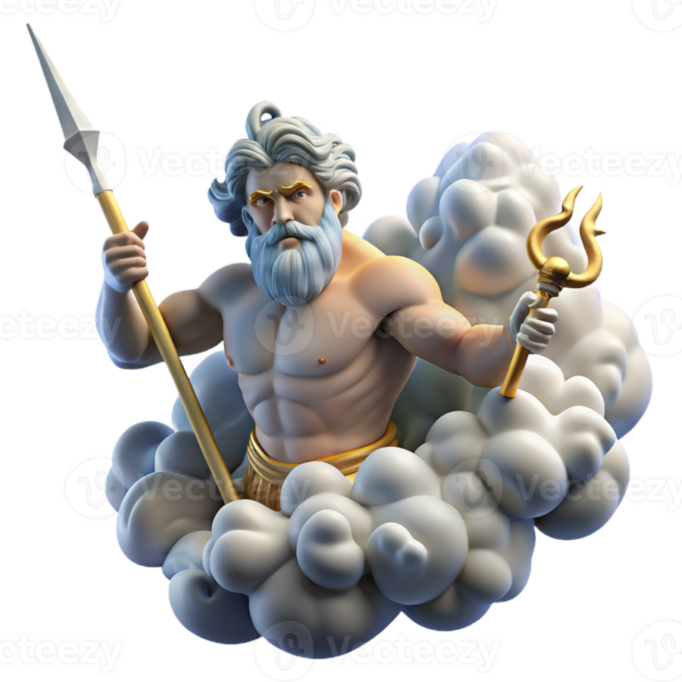 beautiful abstract Zeus Hurling a Thunderbolt from Mount Olym professional png