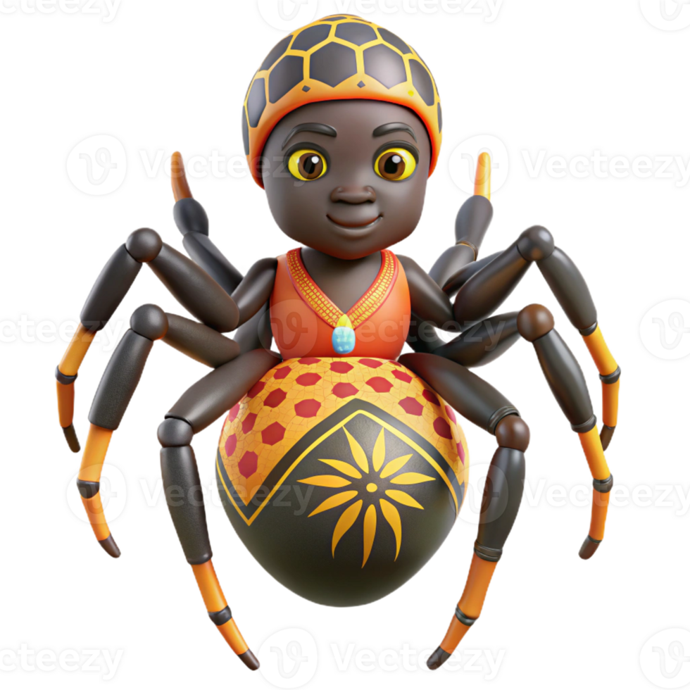 impressive traditional Anansi the Spider Spinning a Web original png