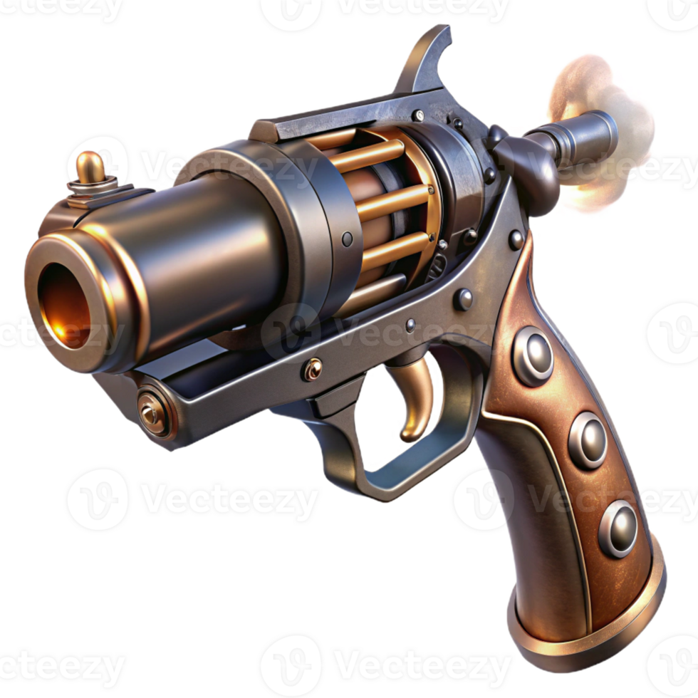 extraordinary modern Sleek Steampunk Pistol Dark Metal Finish exclusive png