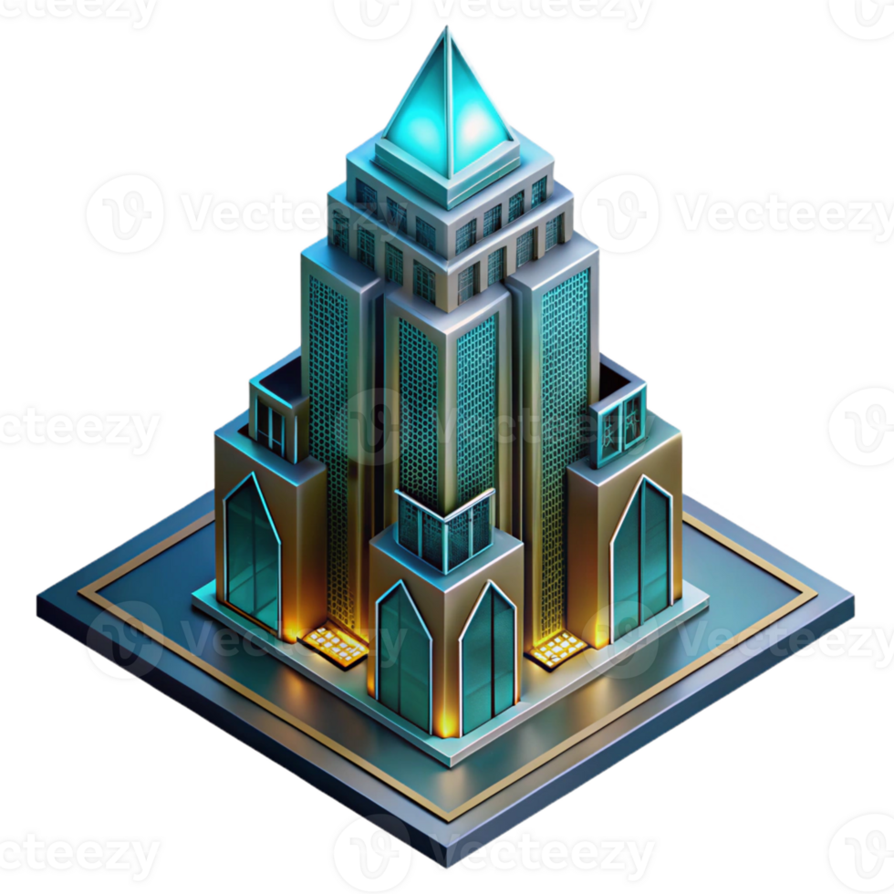 wonderful minimalist Art Deco Skyscraper Intricate Geometric professional png