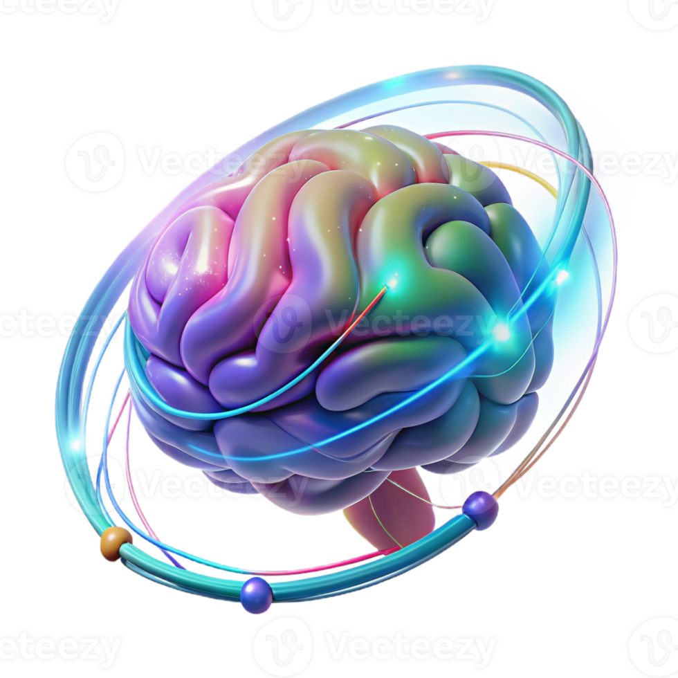 impressive abstract A Holographic Projection of a Human Brai exclusive png
