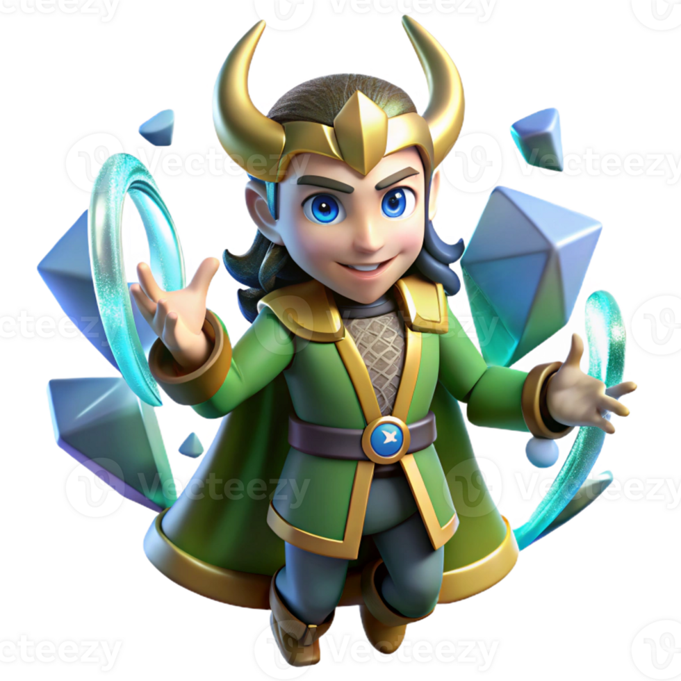vibrant artistic A Mischievous Loki Transforming Into a S premium png