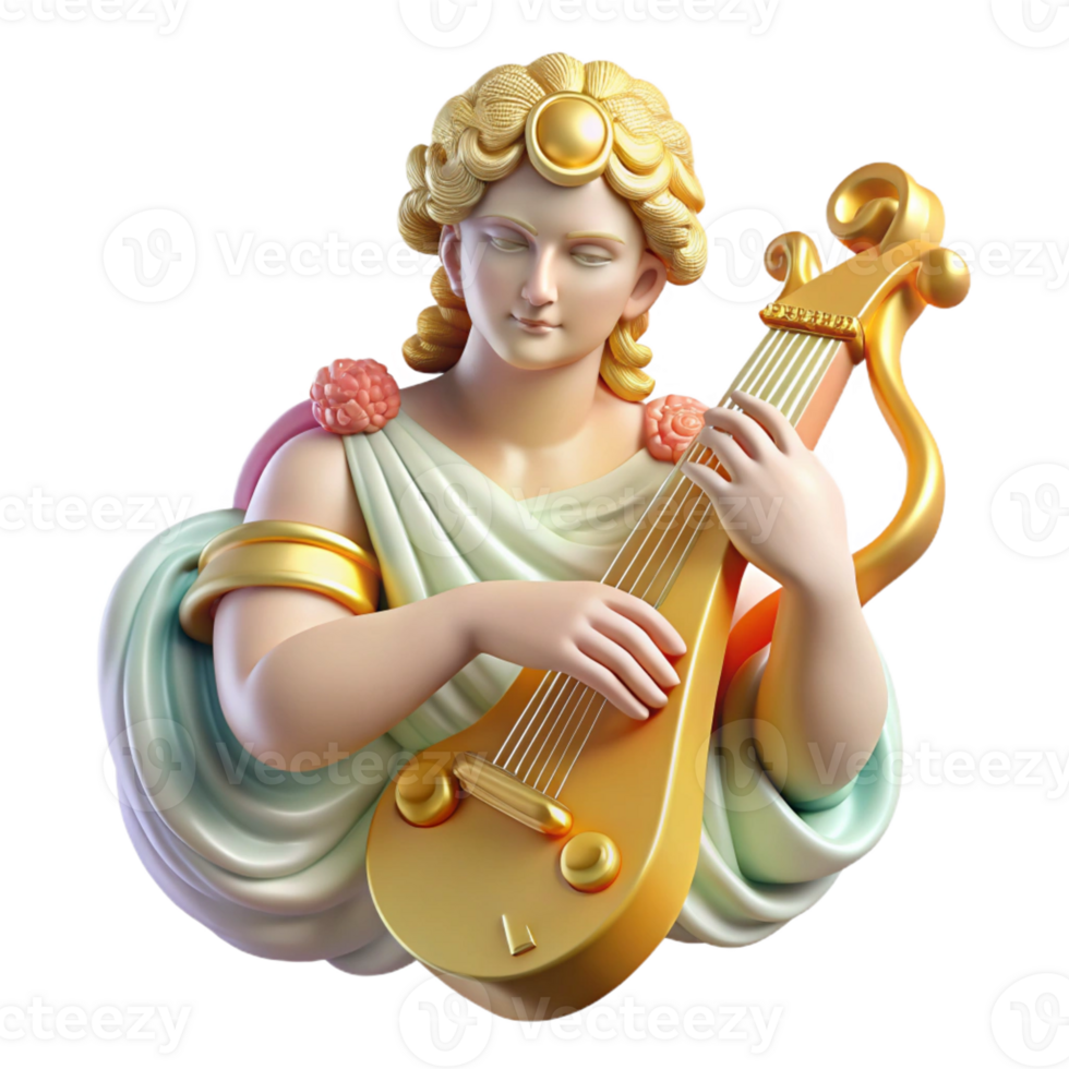 elegant contemporary A Radiant Apollo Playing a Golden Lyre Su high quality png