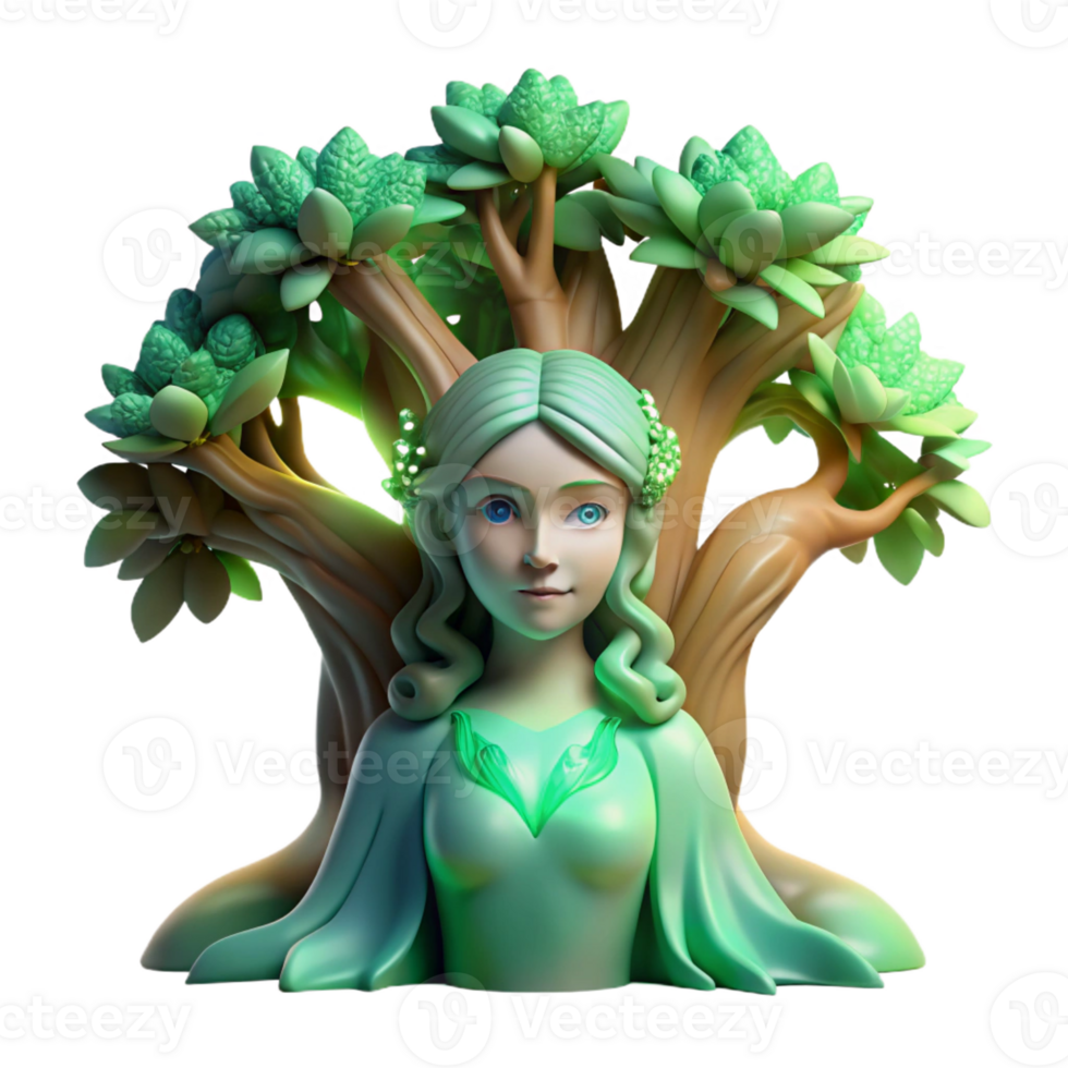 dramatic modern A Serene Dryad Emerging from an Ancient premium png
