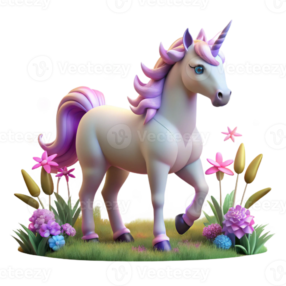 magnificent artistic A Majestic Unicorn Grazing in a Field Of authentic png