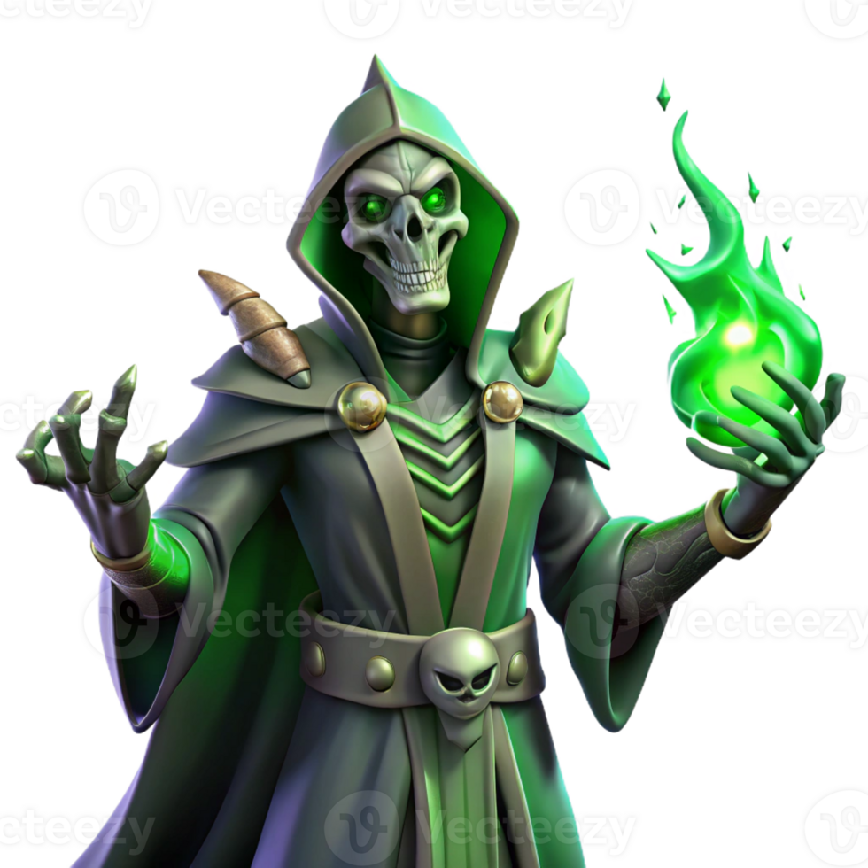 extraordinary creative A Powerful Lich Casting a Spell in a Dar detailed png