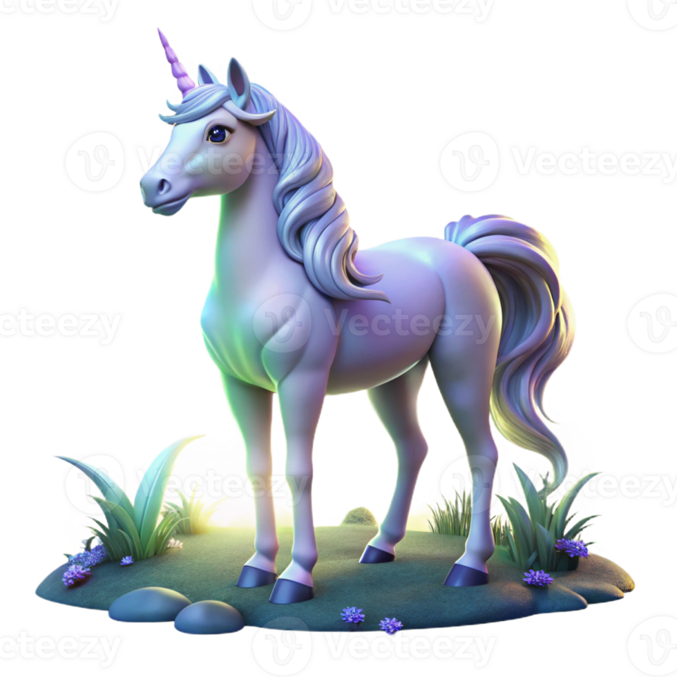 impressive vintage A Mystical Unicorn Standing in a Clearin detailed png