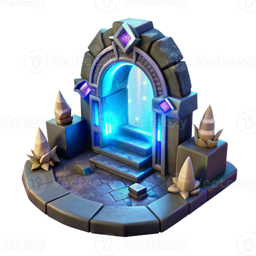 serene rustic Mysterious Glowing Portal Otherworldly detailed png