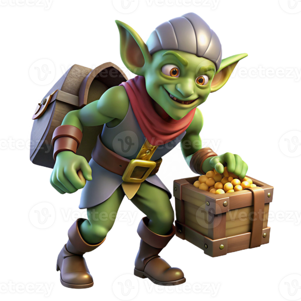 dramatic creative Goblin Rogue Sneaking Through Shadows 4K png