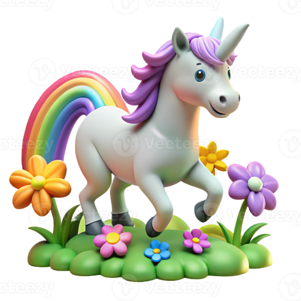 beautiful abstract Unicorn Prancing in a Field high quality png
