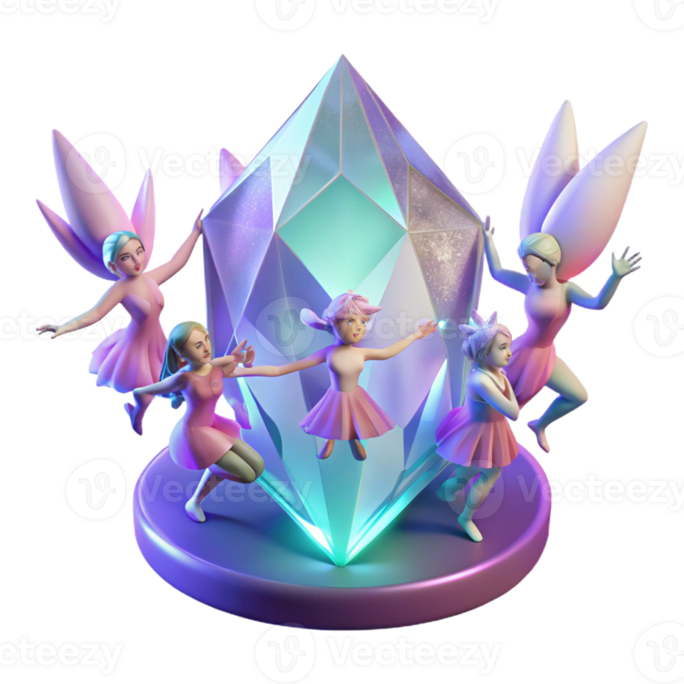 wonderful abstract A Group of Fairies Dancing Around a Glowin high quality png