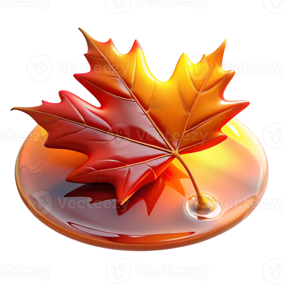 serene minimalist A Single Red Maple Leaf Backlit high resolution png