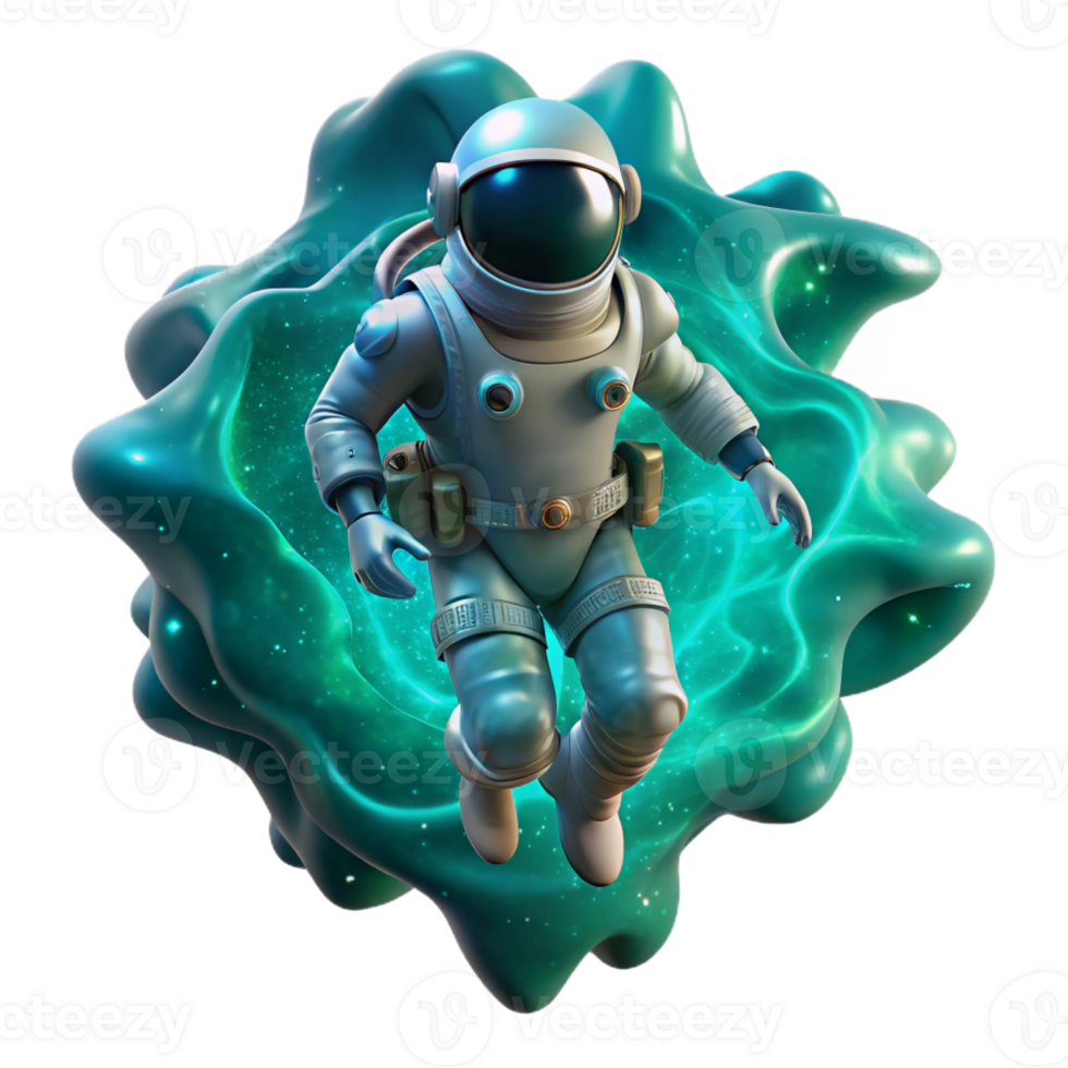 wonderful minimalist Astronaut in Bioluminescent Suit detailed png