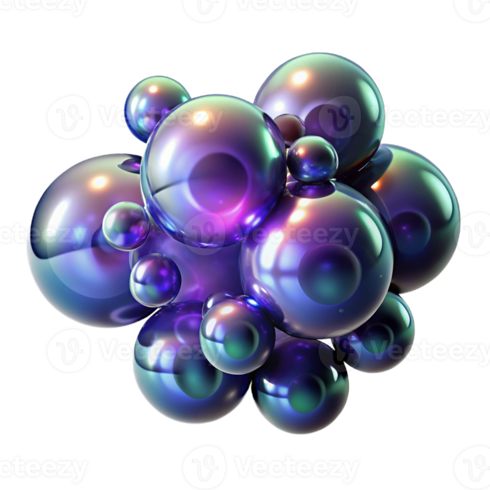 serene artistic A Cluster of Iridescent Bubbles Floating exclusive png