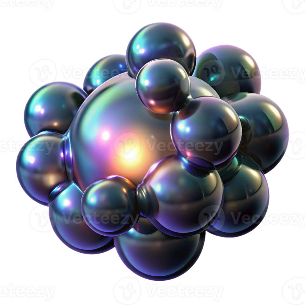 stunning minimalist A Cluster of Iridescent Bubbles Floating high quality png