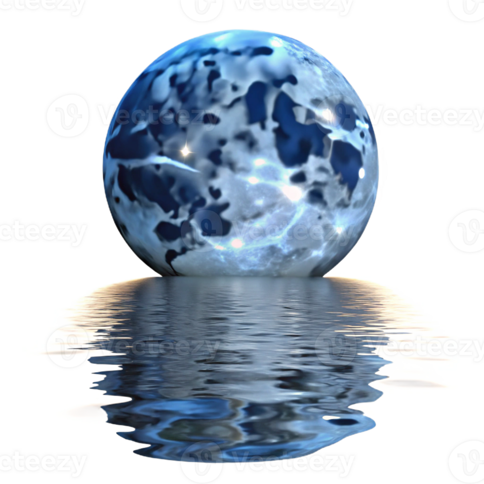 impressive abstract A Full Moon Reflected in a Still Lake Et professional png