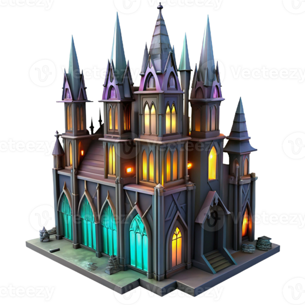 serene artistic A Towering Gothic Skyscraper with Gargoyle exclusive png